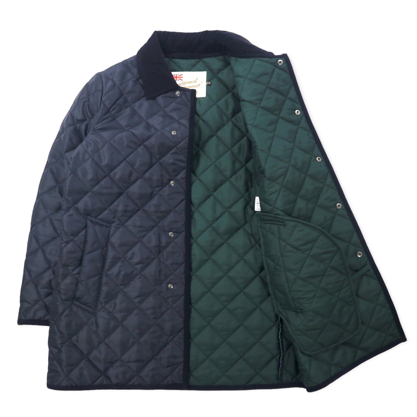 Traditional Weatherwear キルティングジャケット キルティングコート 36 ネイビー ポリエステル 中綿 撥水加工