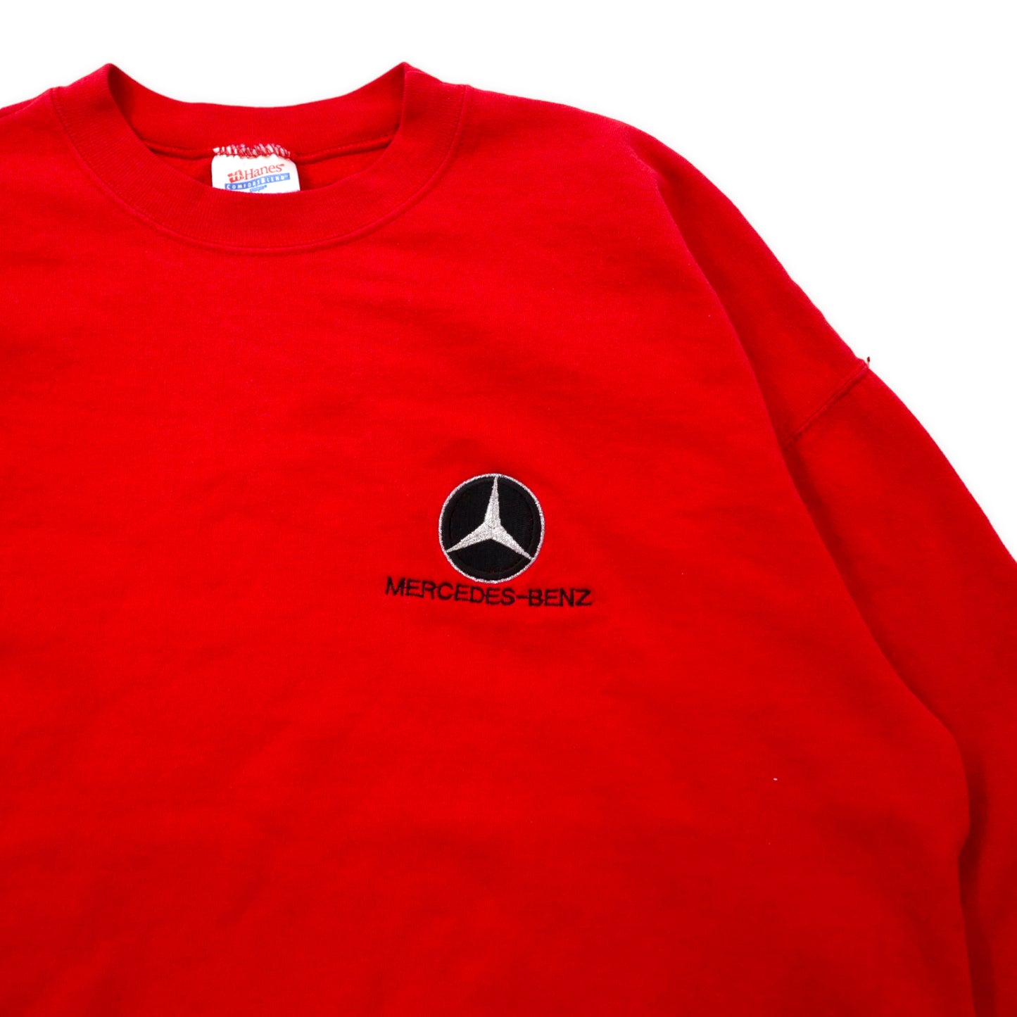 Hanes 90年代 クルーネックスウェット XL レッド コットン 裏起毛 ベンツ MERCEDES-BENZ メキシコ製