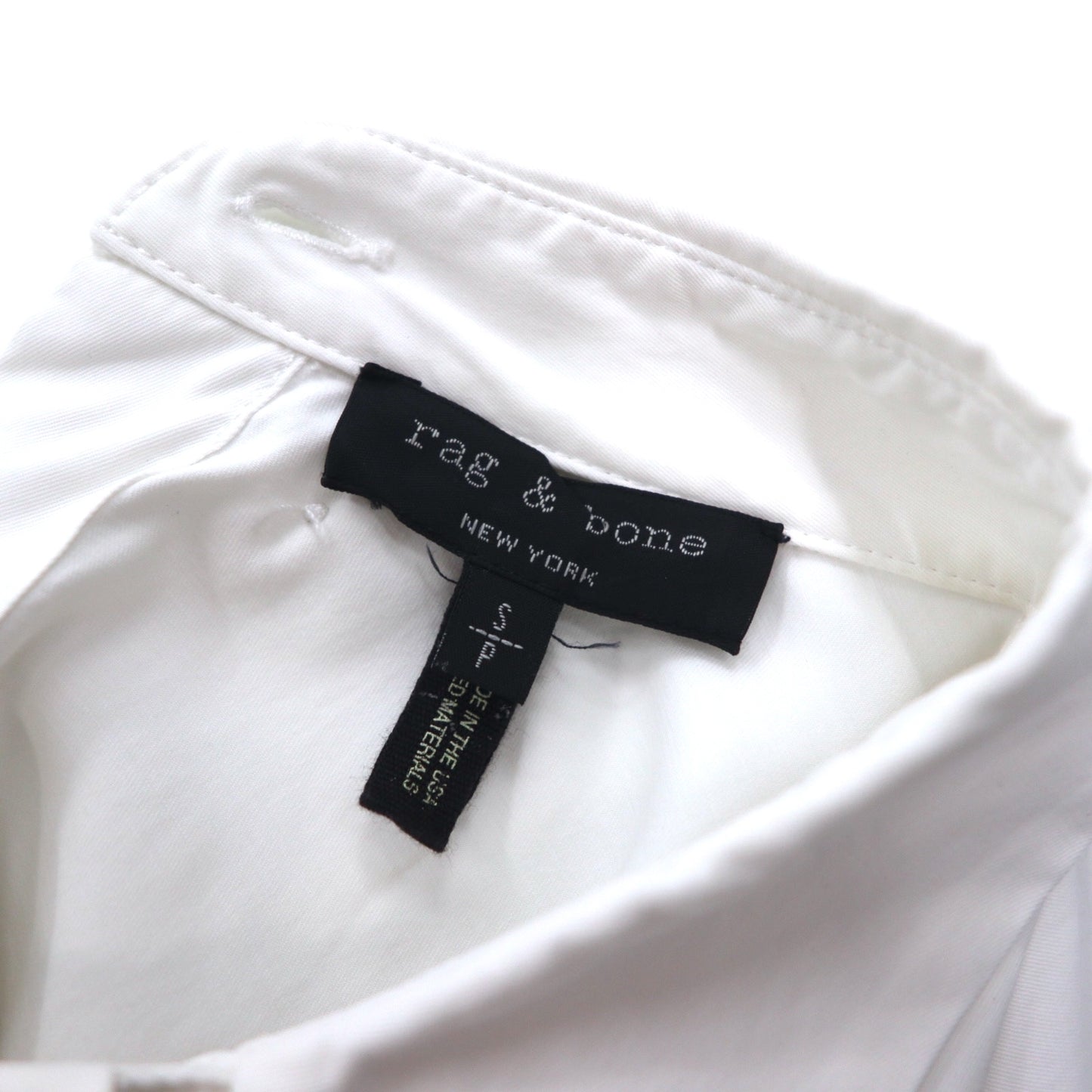 rag & bone USA製 前後2WAY デザイン グランパシャツ S ホワイト コットン レイヤード