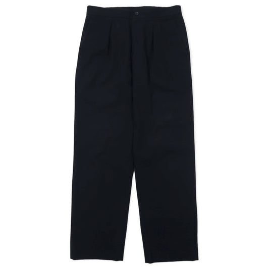 日本然リトテ-古着オンライン-UNDECORATED イージー スラックスパンツ 3 ブラック コットン HIGH COUNT COTTON PANT UDF21408 日本製-UNDECORATED Easy Slacks Pants 3 Black Cotton HIGH COUNT COTTON PANT UDF21408 Japan Made