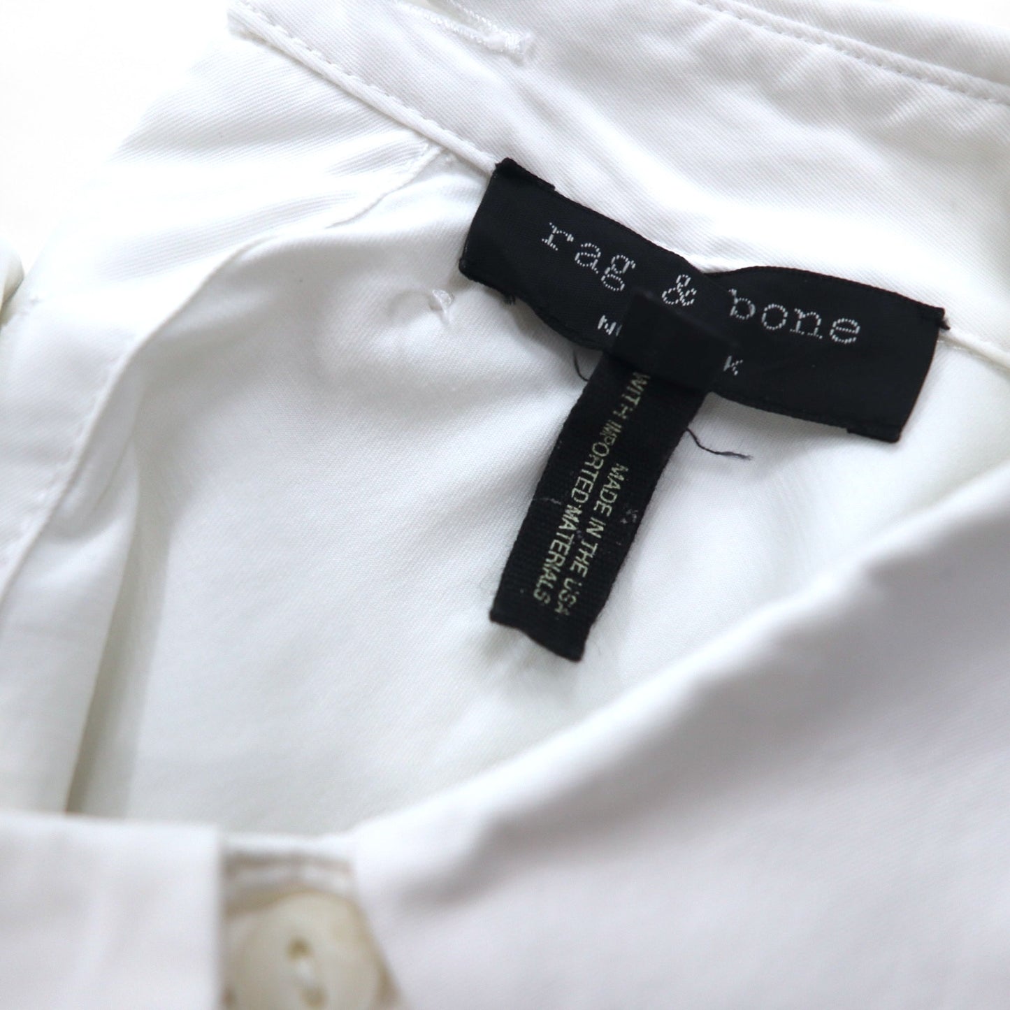 rag & bone USA製 前後2WAY デザイン グランパシャツ S ホワイト コットン レイヤード