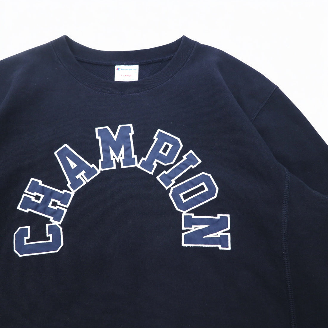 Champion Reverse Weave Arch Logo Sweatshirt XL Navy C8-H009