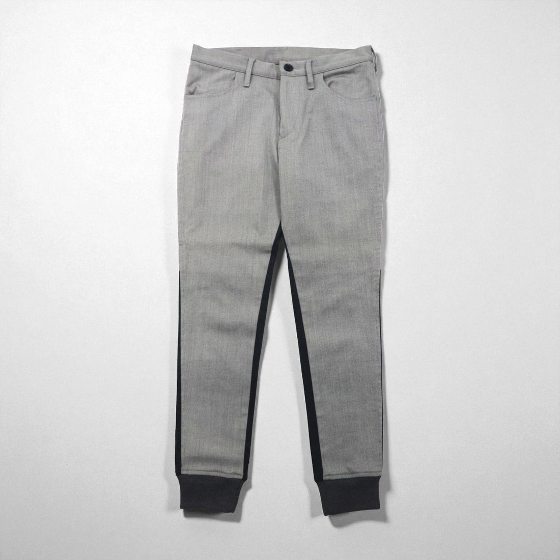 Y's ( Yohji Yamamoto ) 切替ジョガーパンツ デザイン スラックス S ウール 裾リブ ツートーン YP-P05-104 日本製