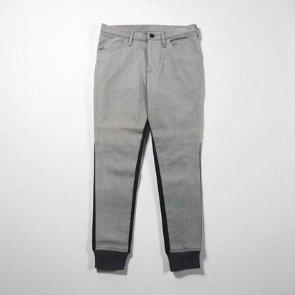 Y's (Yohji Yamamoto) Two-Tone Wool Jogger Pants with Ribbed Hems, Size Small, YP-P05-104, Made in Japan