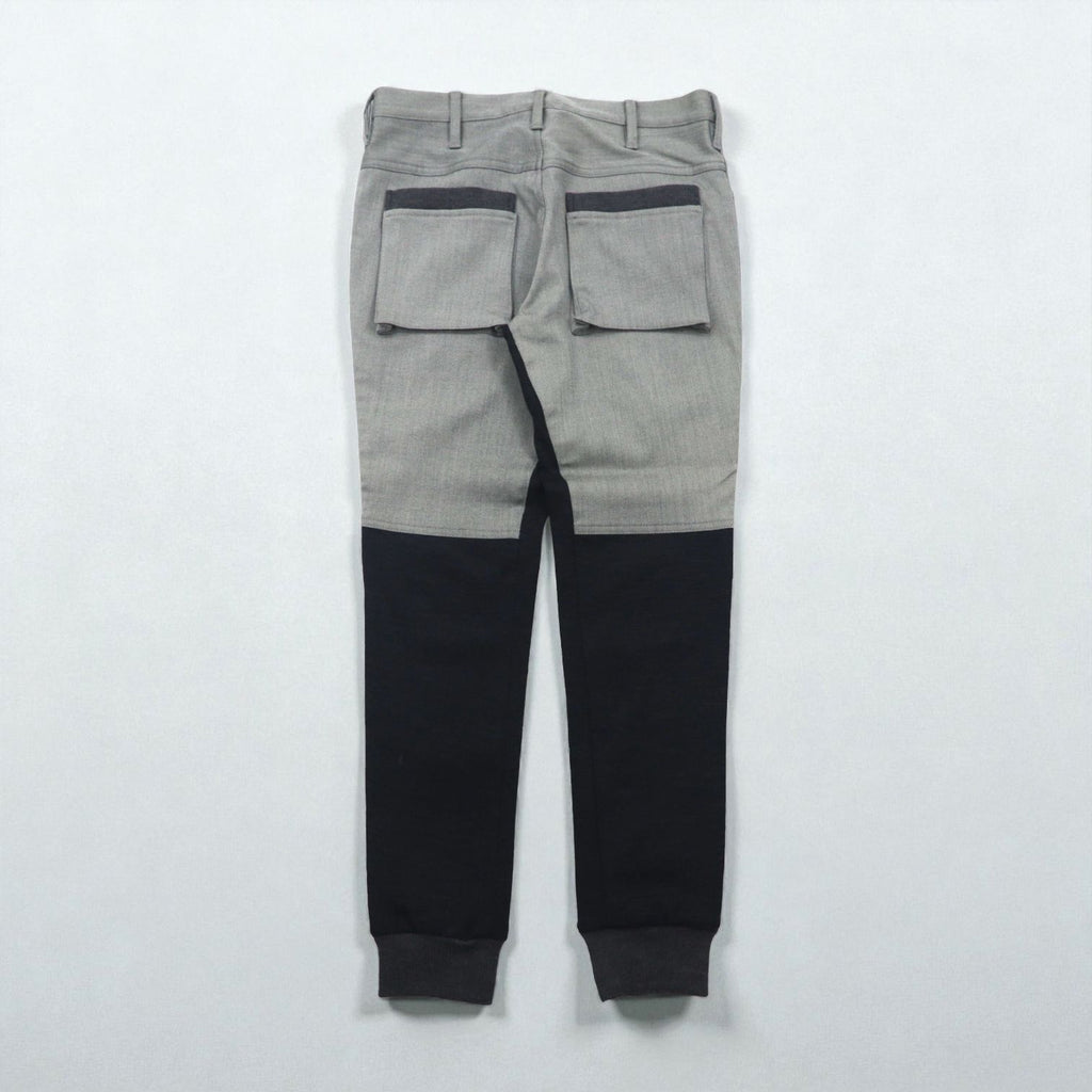 Y's (Yohji Yamamoto) Two-Tone Wool Jogger Pants with Ribbed Hems, Size Small, YP-P05-104, Made in Japan