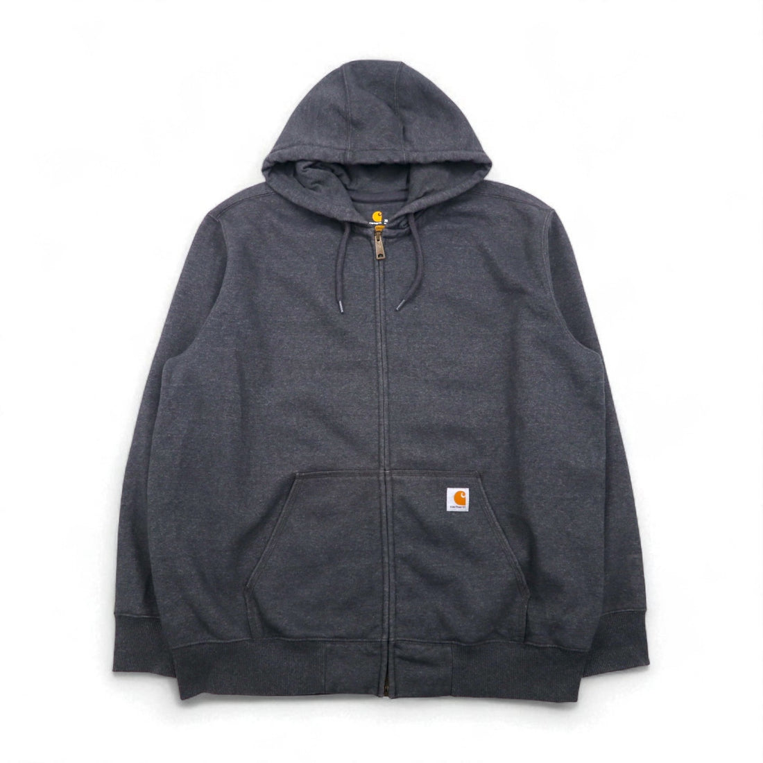 Carhartt Rain Defender Paxton Heavyweight Hooded Zip-Front Sweatshirt, XL, Gray, Fleece-Lined, 100614