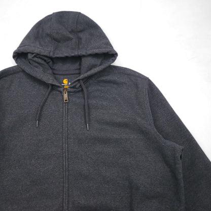 Carhartt Rain Defender Paxton Heavyweight Hooded Zip-Front Sweatshirt, XL, Gray, Fleece-Lined, 100614