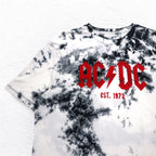AC/DC オフィシャル ロック バンド Tシャツ バンT L ホワイト タイダイ コットン