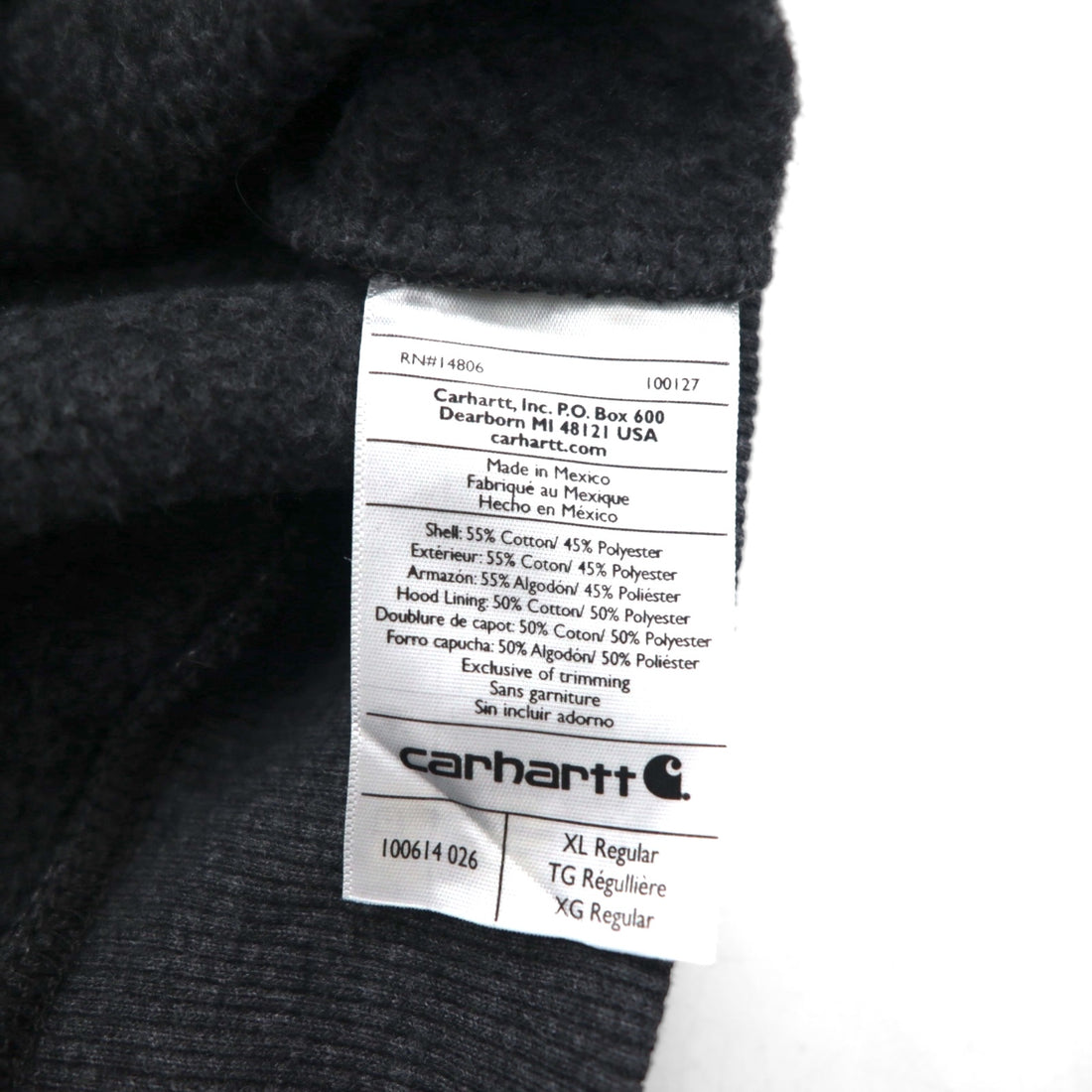 Carhartt Rain Defender Paxton Heavyweight Hooded Zip-Front Sweatshirt, XL, Gray, Fleece-Lined, 100614