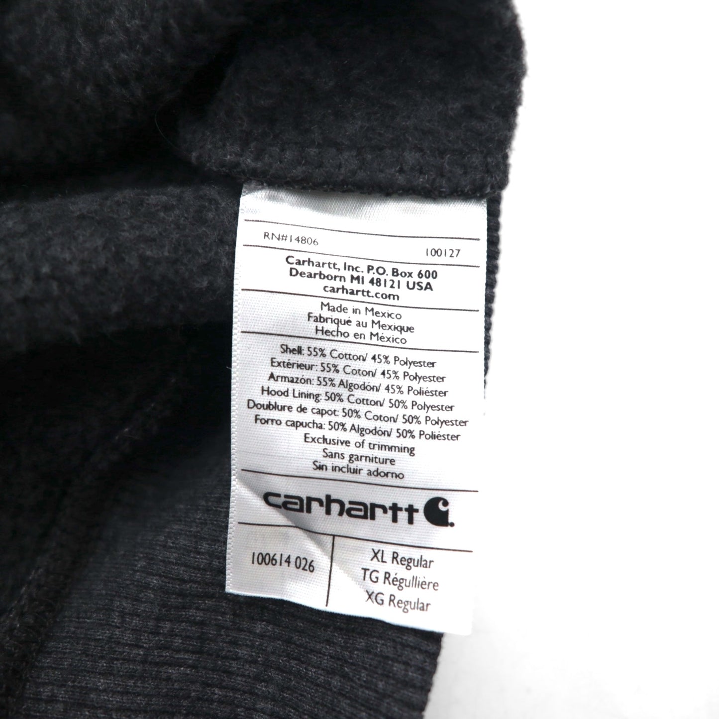 Carhartt Rain Defender Paxton Heavyweight Hooded Zip-Front Sweatshirt, XL, Gray, Fleece-Lined, 100614