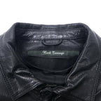 Bark Tannage ( nano universe ) ゴートレザージャケット シングルライダース 46 ブラック 山羊革 ダブルジップ