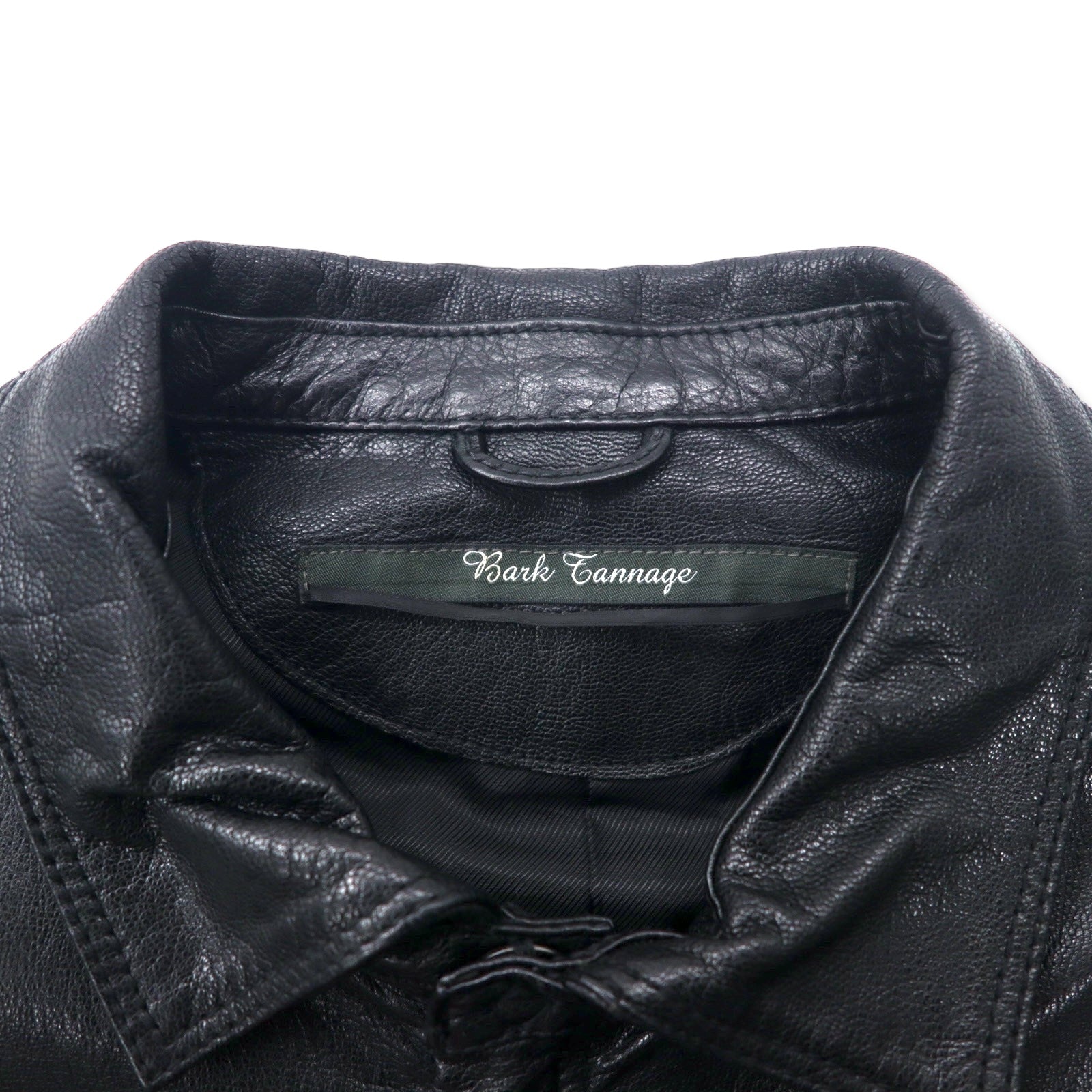 Bark Tannage ( nano universe ) ゴートレザージャケット シングルライダース 46 ブラック 山羊革 ダブルジップ