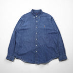 Ralph Lauren denim button-down shirt, size 2XL, classic fit, indigo with small pony embroidery