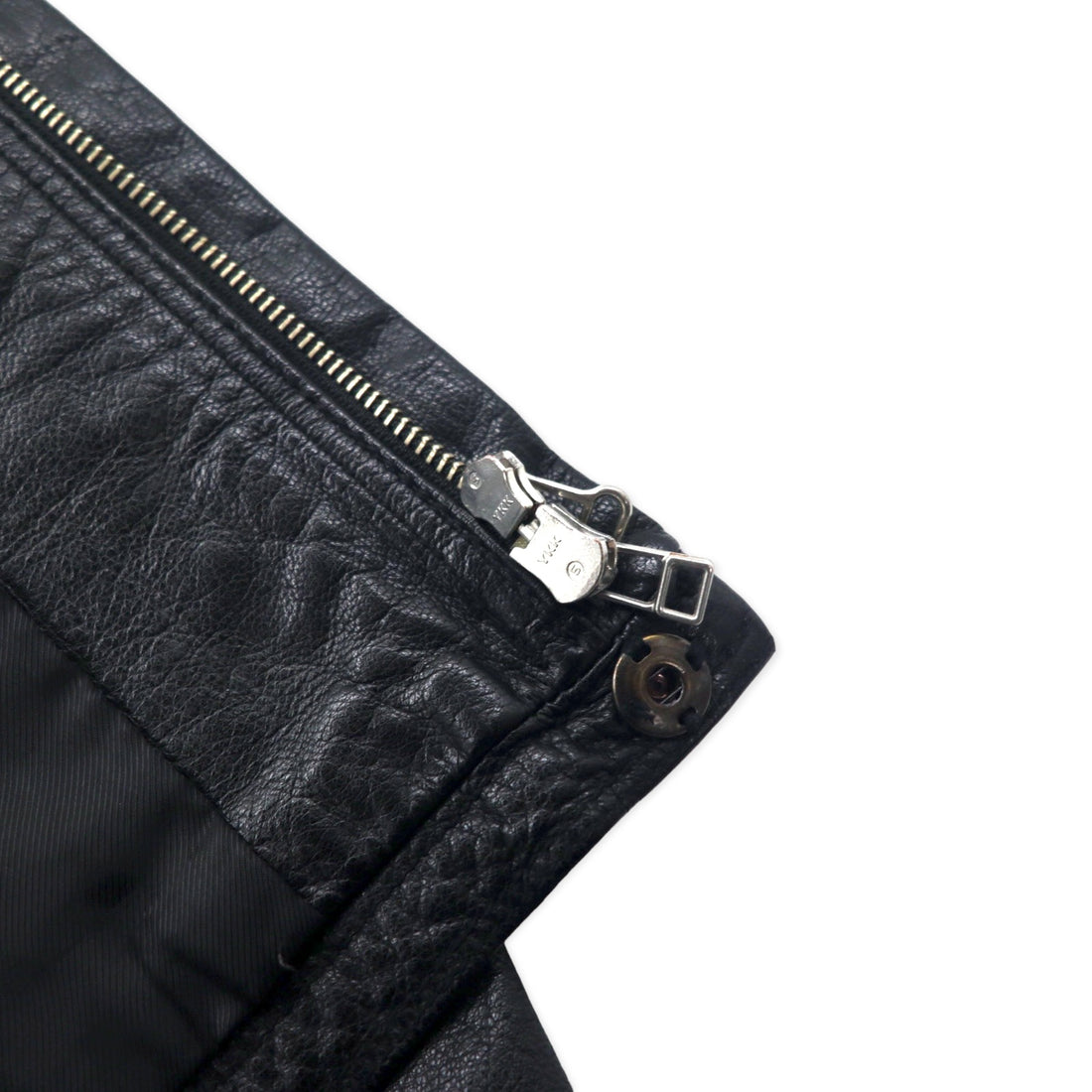 Bark Tannage ( nano universe ) Goat Leather Jacket Single Rider 46 Black Goat Leather Double Zip