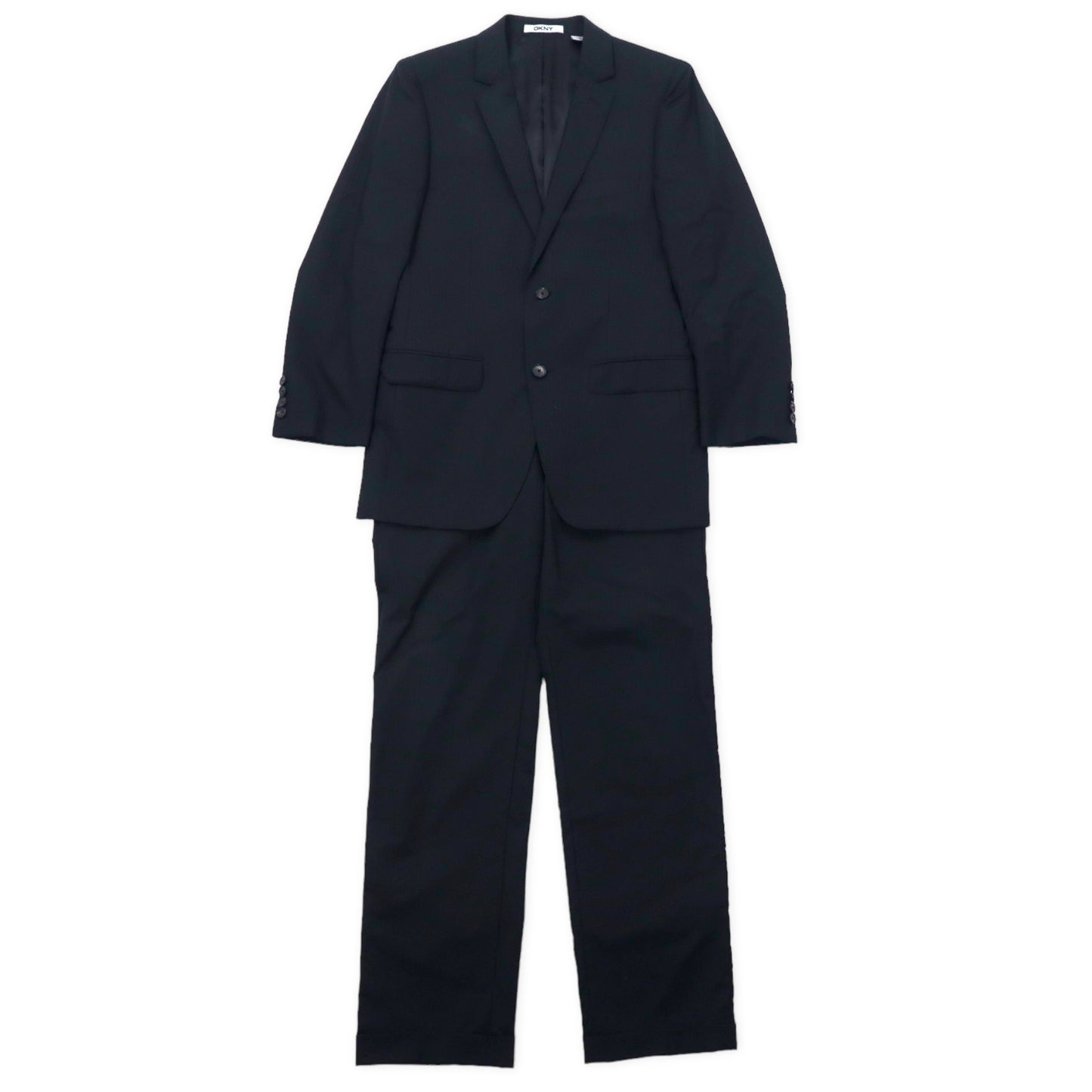 DKNY 2B Suit Setup 36R Black Striped Wool – 日本然リトテ
