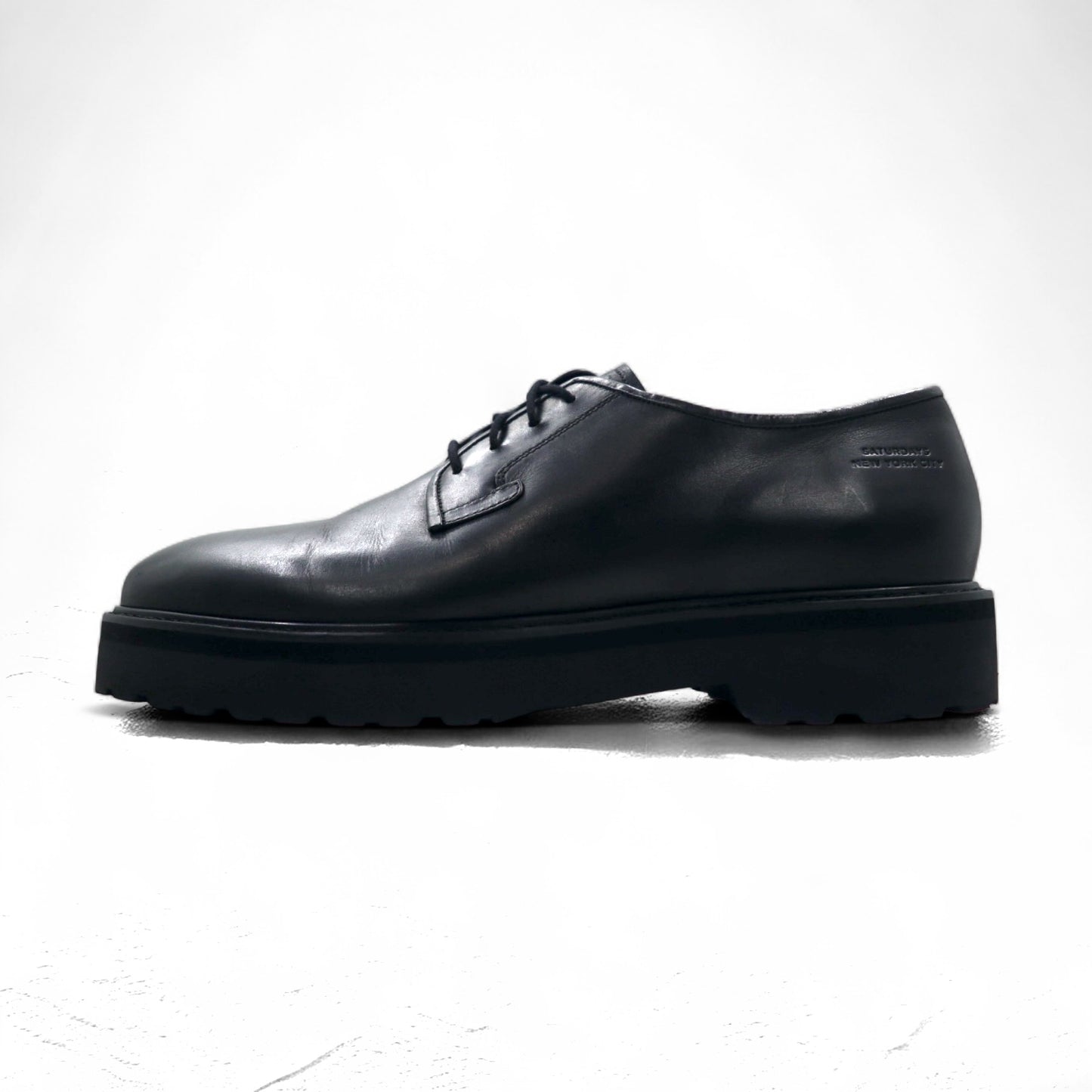 SATURDAYS NYC Plain Toe Dress Shoes 28cm Black Leather Cowhide Ali Black Shoe M22106AL01