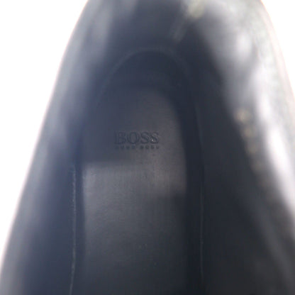 HUGO BOSS ブローグ キャップトゥ ショートブーツ 27cm レザー ラグソール メダリオン 50228355 イタリア製