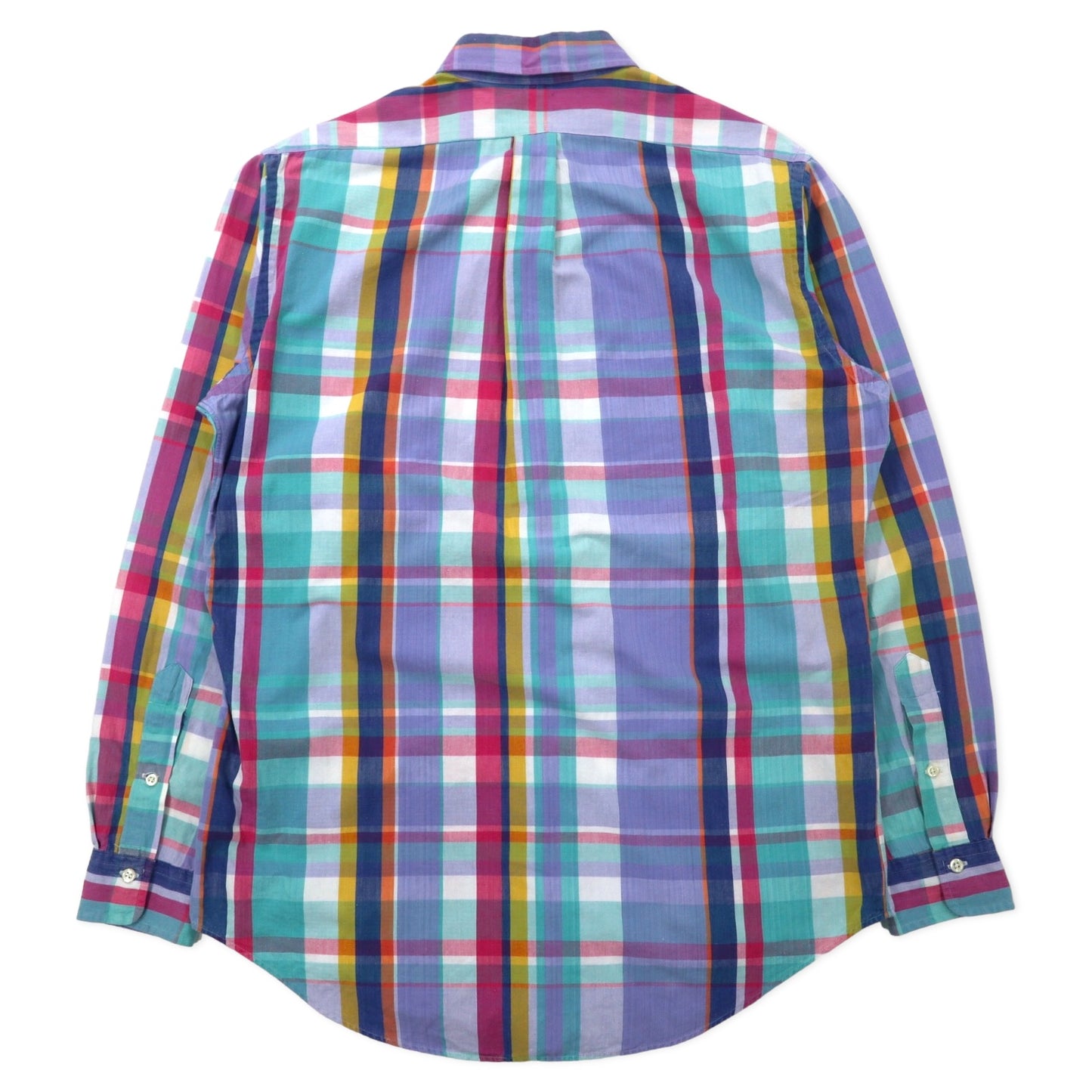 Ralph Lauren ボタンダウンシャツ L マルチカラー パステルカラー チェック コットン スモールポニー刺繍