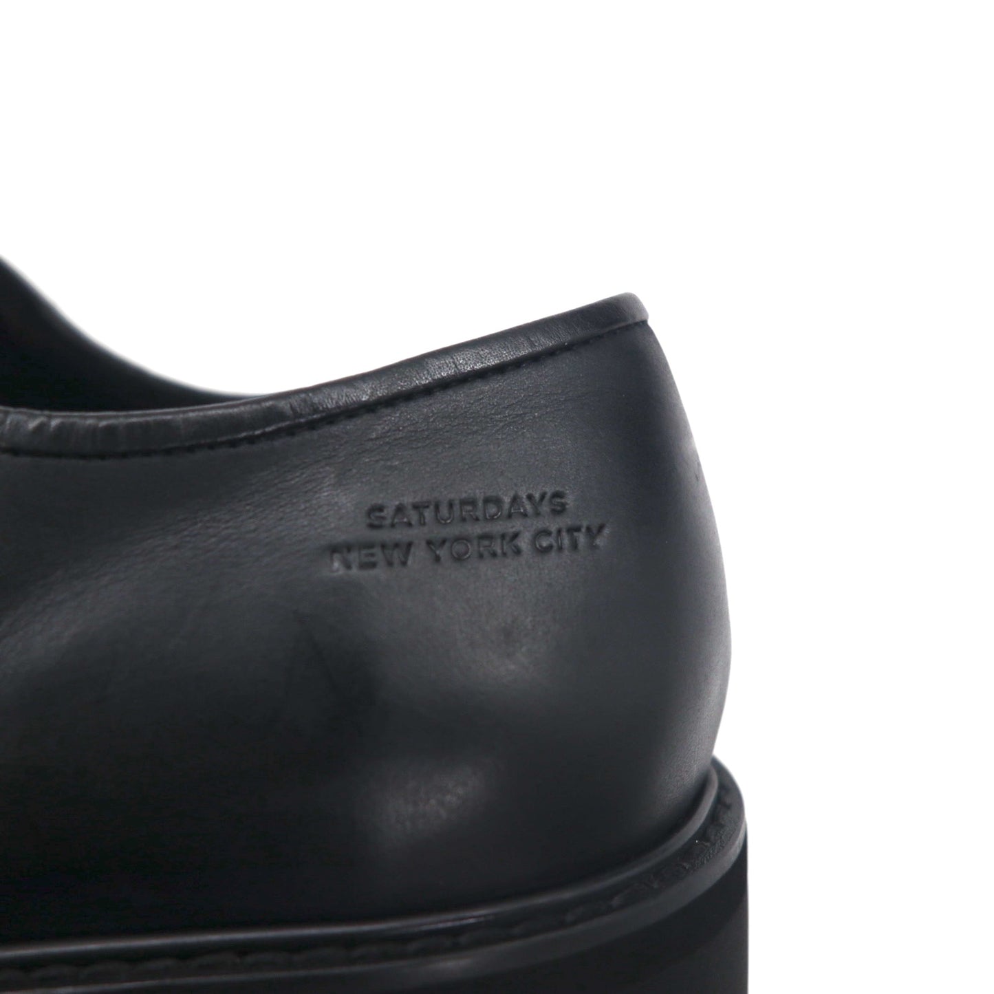 SATURDAYS NYC Plain Toe Dress Shoes 28cm Black Leather Cowhide Ali Black Shoe M22106AL01