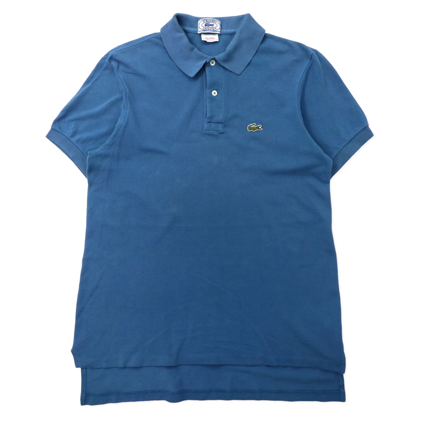 IZOD LACOSTE 70's Polo Shirt M Blue Cotton One Point Logo Tag