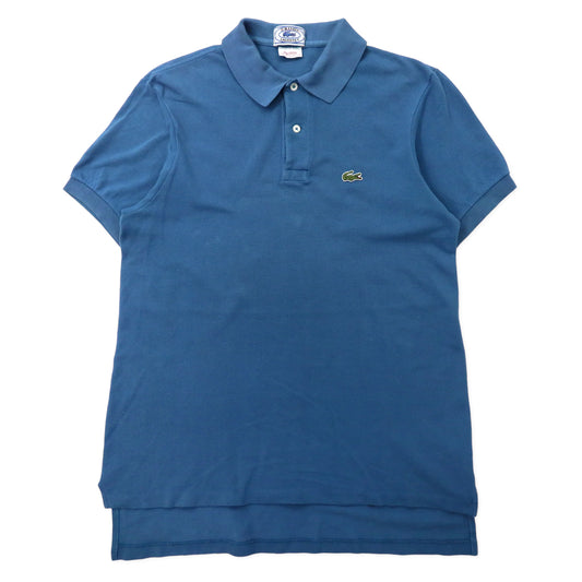 IZOD LACOSTE 70年代 ポロシャツ M ブルー コットン ワンポイントロゴ 糸巻きタグ