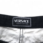 VERSACE JEANS COUTURE イタリア製 ハイウエスト テーパード デニムパンツ M ブラック メデューサ ジッパーフライ
