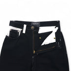 VERSACE JEANS COUTURE イタリア製 ハイウエスト テーパード デニムパンツ M ブラック メデューサ ジッパーフライ