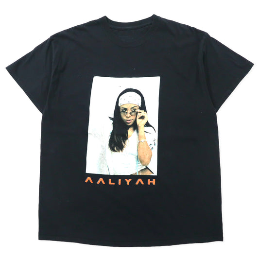 日本然リトテ-古着オンライン-AALIYAH ラップ Tシャツ XL ブラック フォトプリント コットン ビッグサイズ-AALIYAH Wrap T -shirt XL Black Photo Print Cotton Big Size