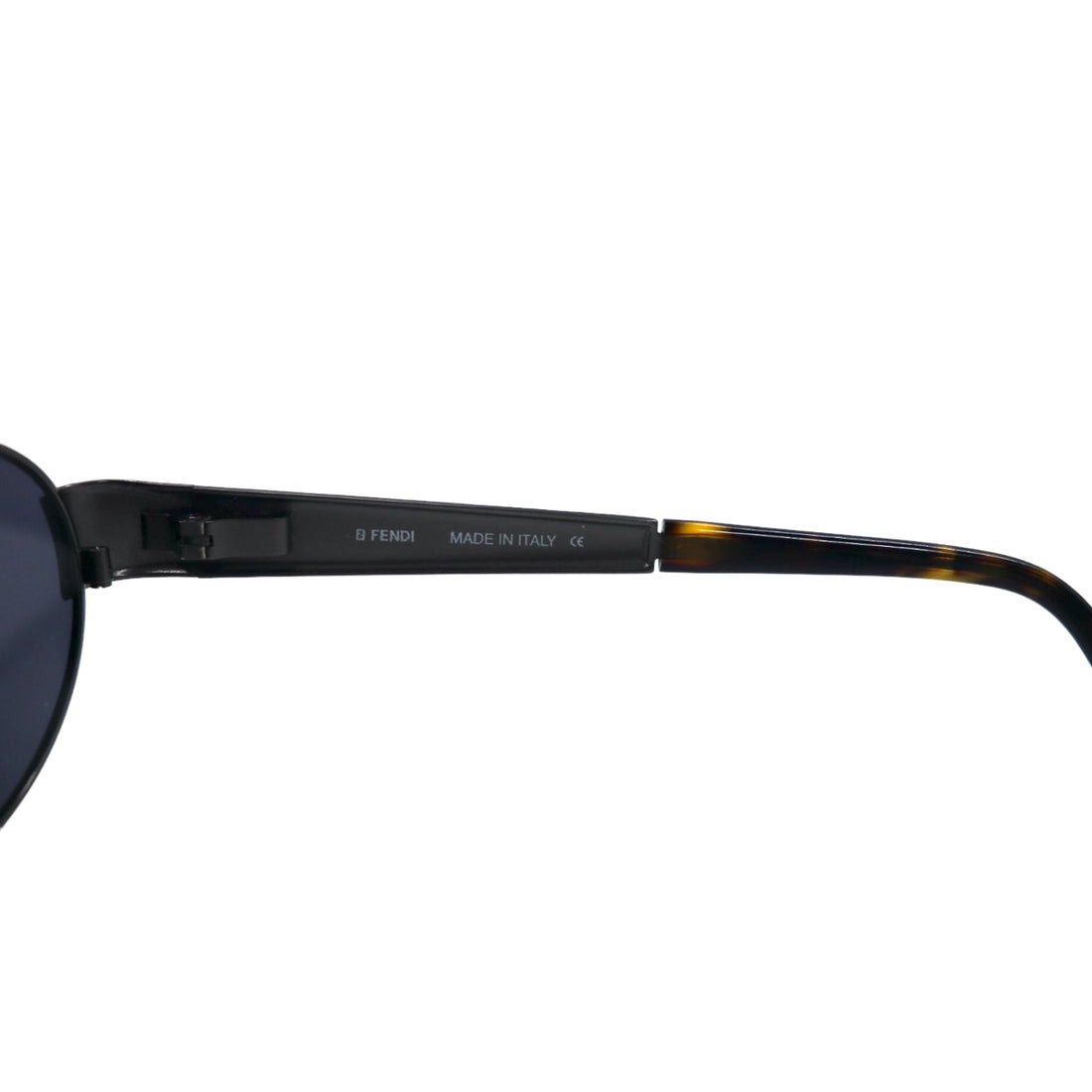 FENDI Made in Italy Oval Sunglasses Silver Tortoiseshell Metal Pecan Logo SL7166 51 584