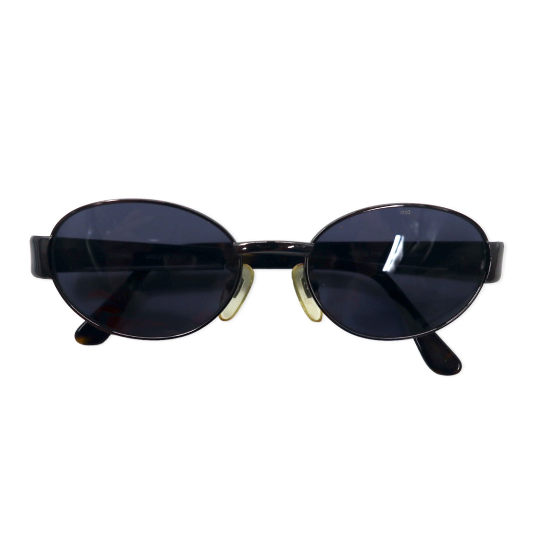 FENDI Made in Italy Oval Sunglasses Silver Tortoiseshell Metal Pecan Logo SL7166 51 584