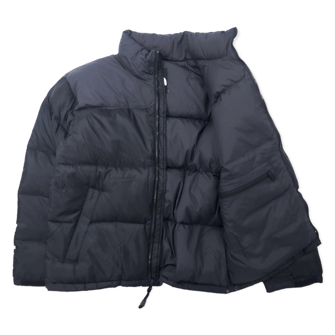 THE NORTH FACE Nuptse Down Jacket 700 Fill Power M Black Nylon Logo Embroidery Hood Retractable US Standard
