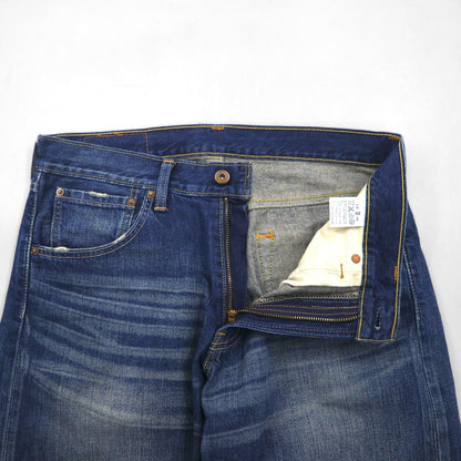 Levi's 503 Short Denim Pants, Size L, Indigo with Distressed Leather Patches, SP503-0019