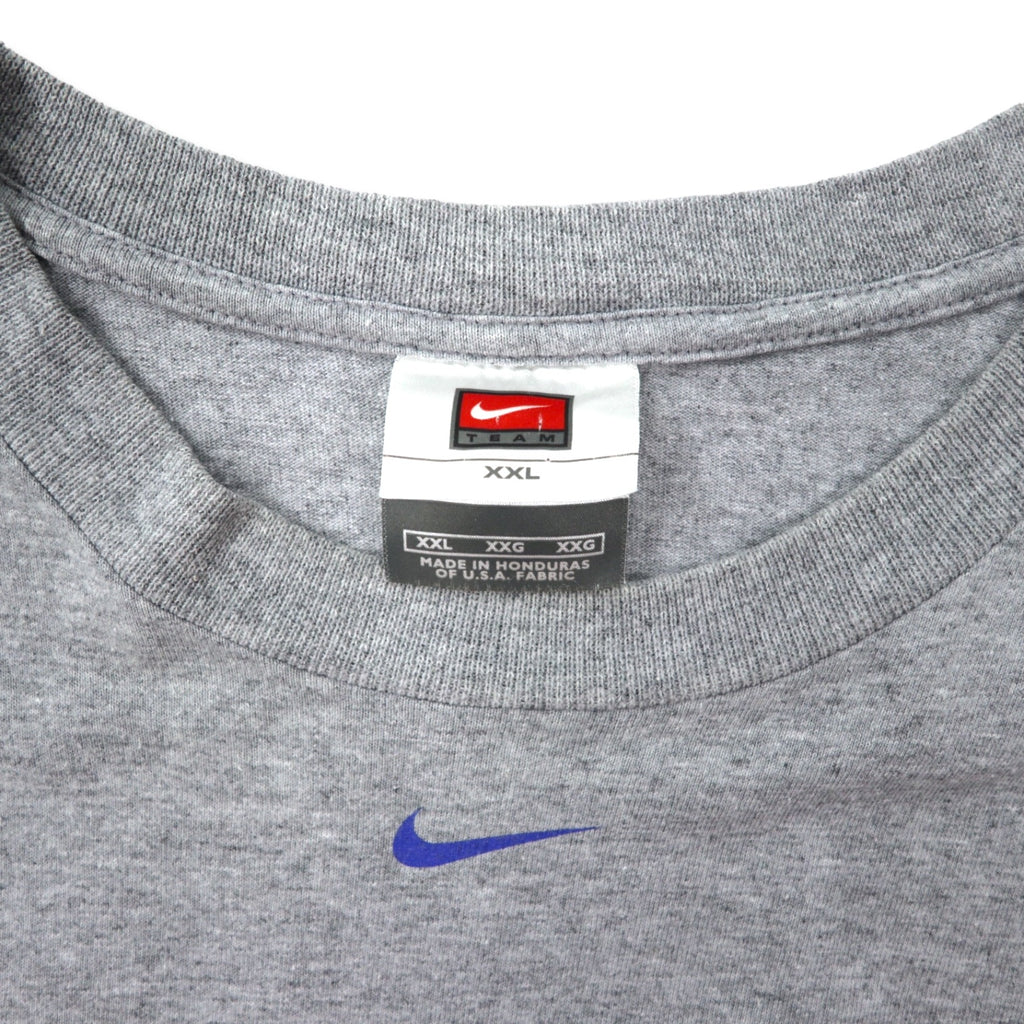 NIKE 90s Center Swoosh Print T-Shirt XXL Grey Cotton Team Tag NCAA College Kentucky Wildcats Big Size