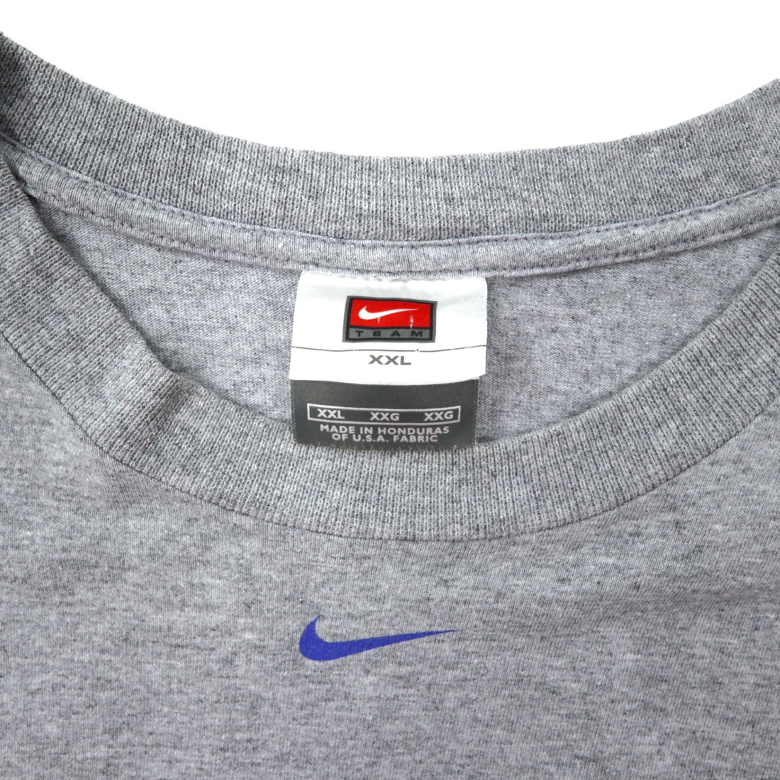 NIKE 90s Center Swoosh Print T-Shirt XXL Grey Cotton Team Tag NCAA College Kentucky Wildcats Big Size
