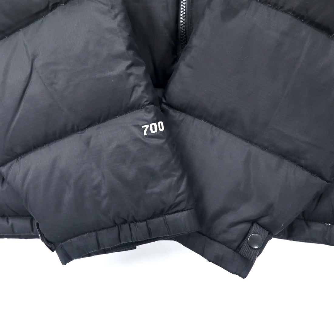 THE NORTH FACE Nuptse Down Jacket 700 Fill Power M Black Nylon Logo Embroidery Hood Retractable US Standard