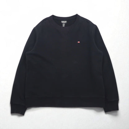POLO JEANS COMPANY RALPH LAUREN 前V クルーネック スウェット XL ブラック 無地 ワンポイントロゴ刺繍