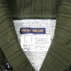 BLUE / BLUE Shawl Collar Sweatshirt ONE Khaki Cotton Collar Nep Made in Japan Unused