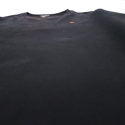 POLO JEANS COMPANY RALPH LAUREN 前V クルーネック スウェット XL ブラック 無地 ワンポイントロゴ刺繍