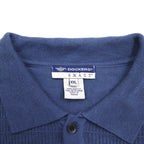 DOCKERS (Levi's) 90s Short Sleeve High Gauge Jacquard Knit Polo Shirt 2XL Navy EXACT