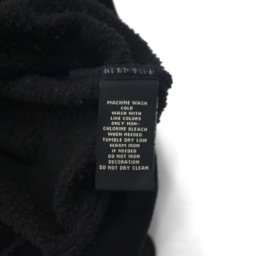 POLO JEANS COMPANY RALPH LAUREN V-neck crew neck sweatshirt, XL, black, solid color, one-point logo embroidery