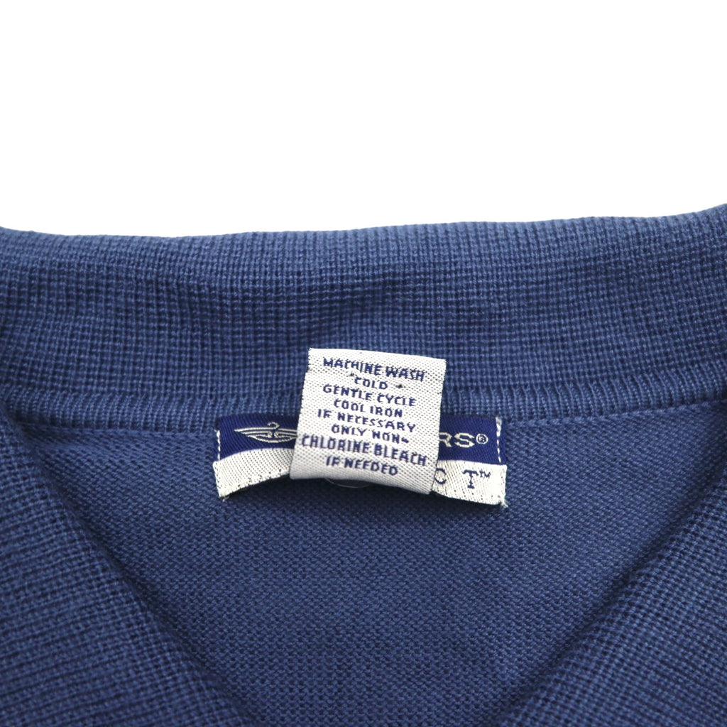 DOCKERS (Levi's) 90s Short Sleeve High Gauge Jacquard Knit Polo Shirt 2XL Navy EXACT