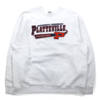 USA made 90s FRUIT OF THE LOOM print sweatshirt XXL white NCAA Wisconsin Platteville Pioneers