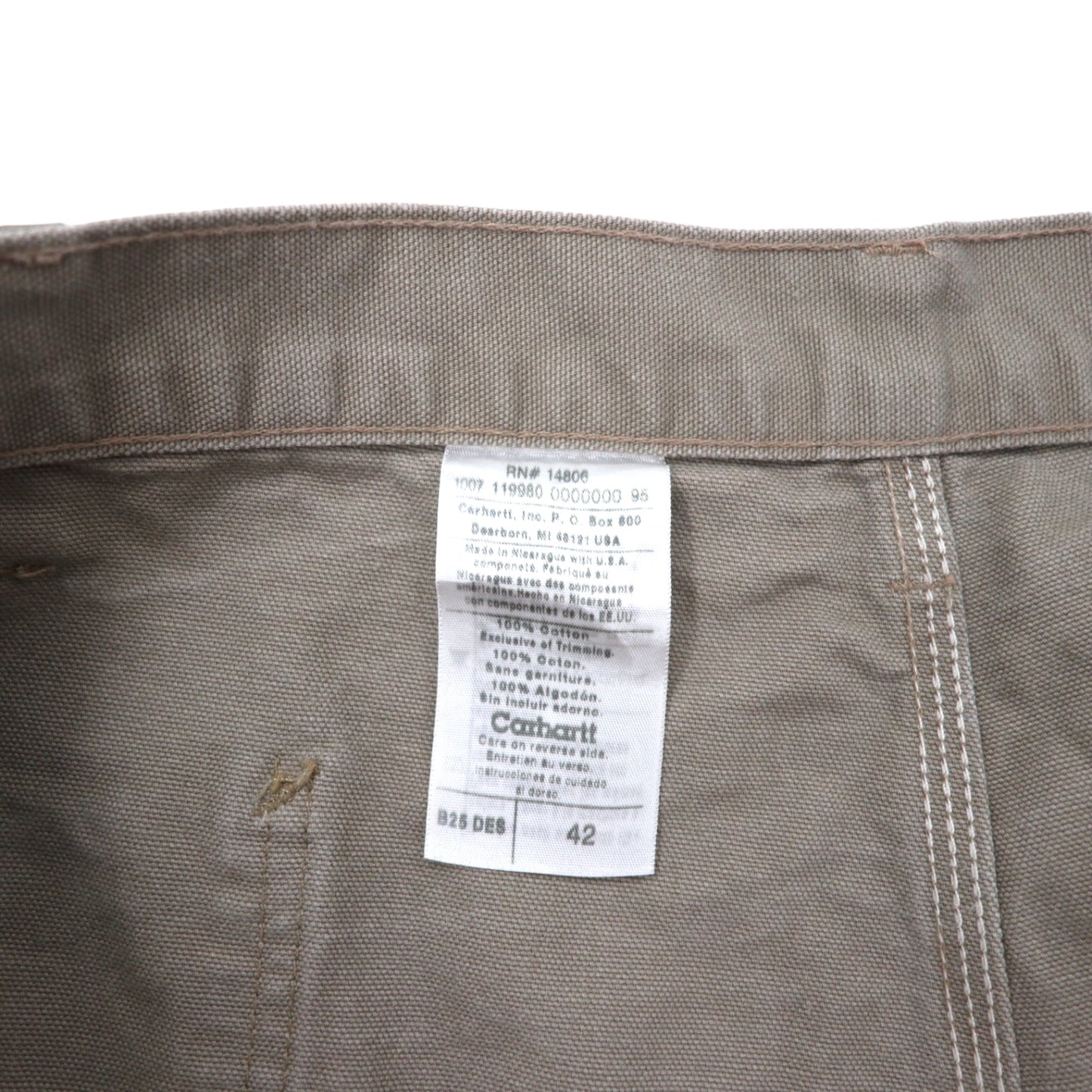 Carhartt ダック ワークショーツ ペインター ハーフパンツ 42 カーキ コットン WASHED DUCK WORK SHORT B25