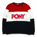 Vintage PONY Crewneck Sweatshirt スウェット L レッド ホワイト ブラック トリコロール