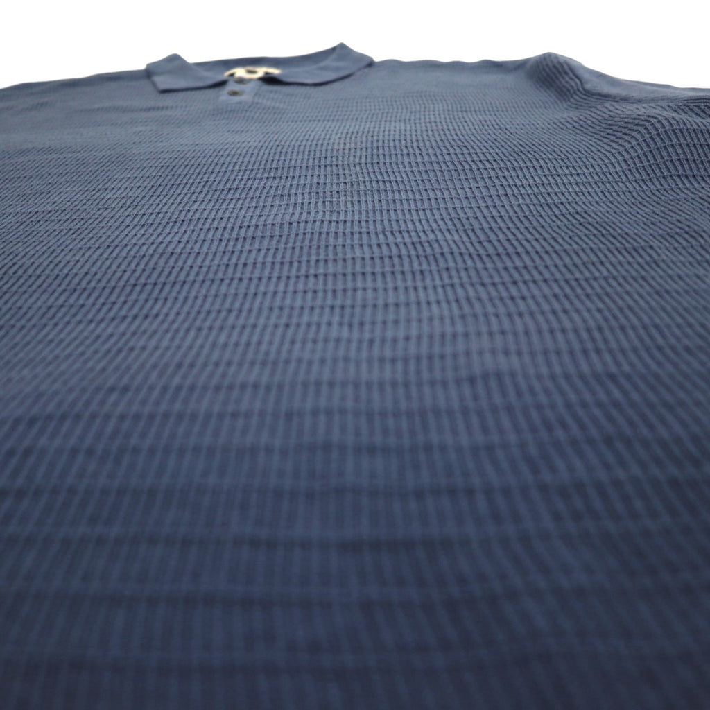 DOCKERS (Levi's) 90s Short Sleeve High Gauge Jacquard Knit Polo Shirt 2XL Navy EXACT