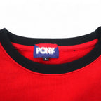Vintage PONY Crewneck Sweatshirt スウェット L レッド ホワイト ブラック トリコロール