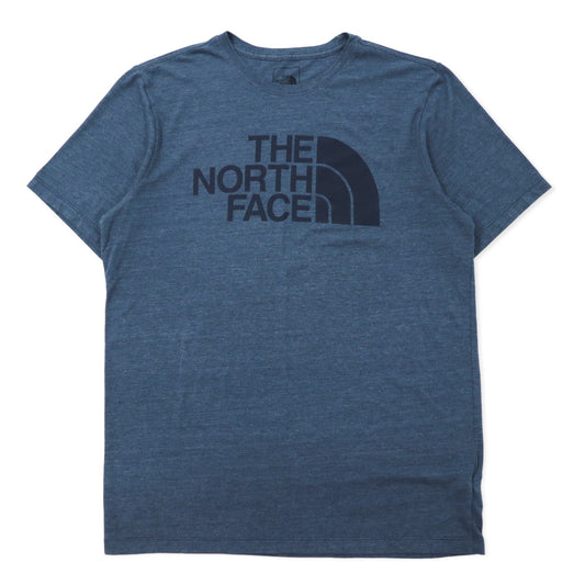 日本然リトテ-古着オンライン-THE NORTH FACE ロゴプリント Tシャツ L ネイビー ポリエステル コットン-THE NORTH FACE Logo Print T-Shirt L Navy Polyester Cotton