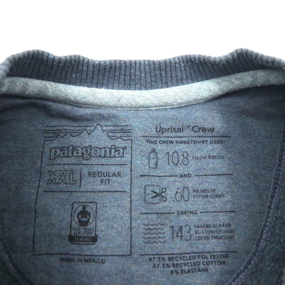 Patagonia Bear Print Crew Sweatshirt, Size 2XL, Blue, Fleece-Lined, 39544