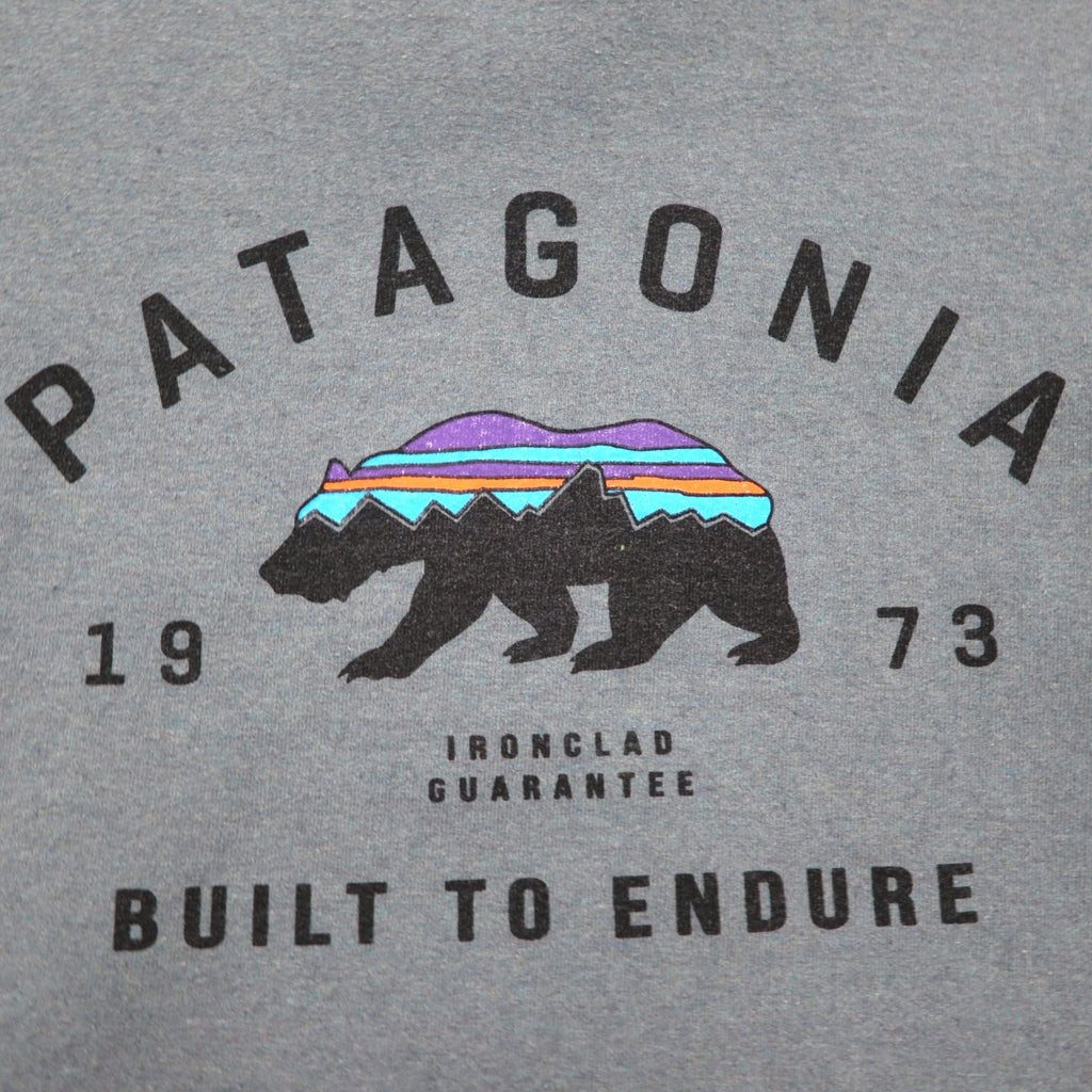 Patagonia Bear Print Crew Sweatshirt, Size 2XL, Blue, Fleece-Lined, 39544