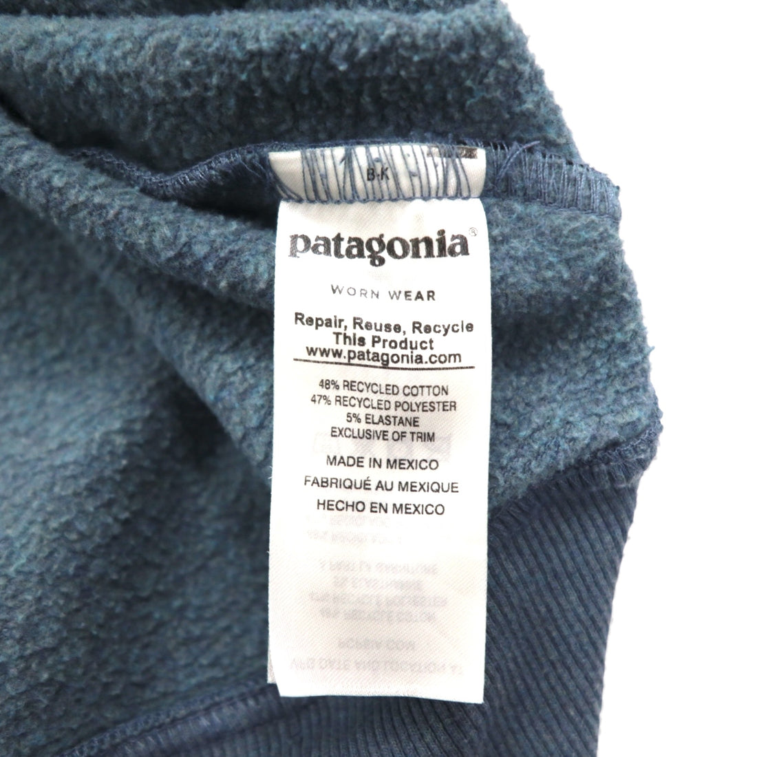 Patagonia Bear Print Crew Sweatshirt, Size 2XL, Blue, Fleece-Lined, 39544